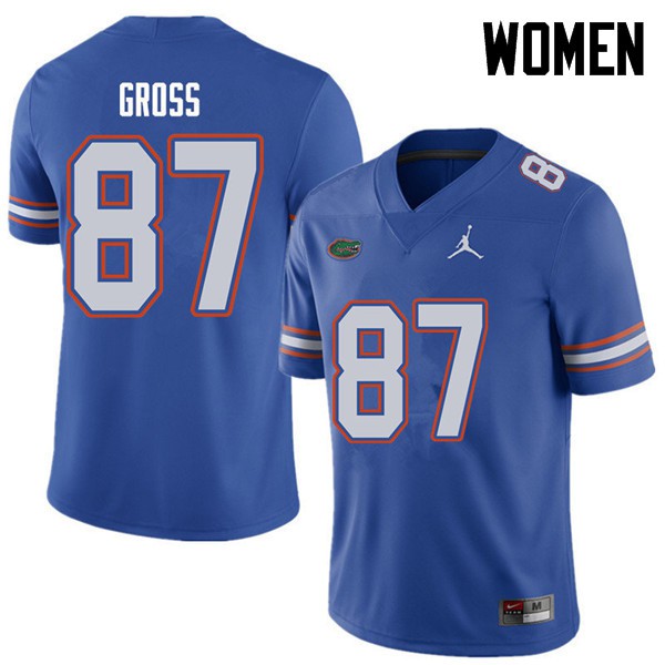Jordan Brand Women #87 Dennis Gross Florida Gators College Football Jerseys Royal